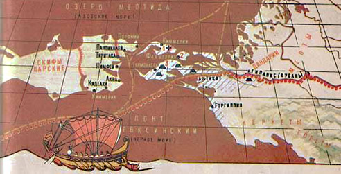 Карт 2.  Северное Причерноморье во времена Боспорского царства.